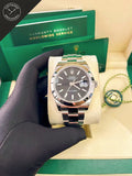 Datejust quadrante Nero e cinturino Oyster con Ghiera Liscia 41 mm