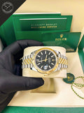 Datejust cinturino Jubilee in Acciaio e oro giallo Quadrante Nero 41 mm