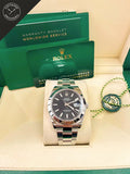 Datejust quadrante Nero e cinturino Oyster con Ghiera Liscia 41 mm