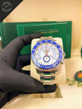 Yatch master 44 mm Acciaio ghiera blu ceramica