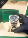 Sky dweller quadrante Blu e cinturino Oyster 42 mm