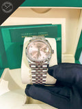 DateJust quadrante Rosa e numeri romani con cinturino Jubilee 36 mm