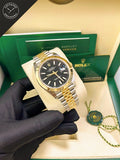 Datejust cinturino Jubilee in Acciaio e oro giallo Quadrante Nero 41 mm