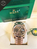 Daydate Oro Rosè quadrante chocoloate 40 mm