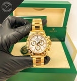 Daytona 40mm Oro giallo Quad Bianco