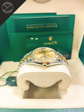DateJust cinturino Jubilee in Acciaio e oro giallo con Quadrante oro e diamanti 41 mm