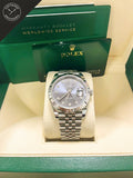 DateJust quadrante Grigio con diamanti e cinturino Jubilee 41 mm
