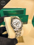 Daytona in acciaio con quadrante bianco e ghiera in ceramica 40mm