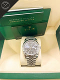 DateJust quadrante Grigio con diamanti e cinturino Jubilee 41 mm