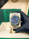 Sky dweller quadrante Blu e cinturino jubilee 42 mm