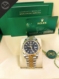 Datejust cinturino Jubilee in Acciaio e oro giallo Quadrante Nero 41 mm