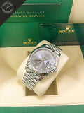 DateJust quadrante Grigio con diamanti e cinturino Jubilee 41 mm
