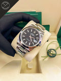 Datejust quadrante Nero e cinturino Oyster con Ghiera Liscia 41 mm