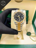 Datejust cinturino Jubilee in Acciaio e oro giallo Quadrante Nero 41 mm