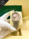 DateJust quadrante Rosa e numeri romani con cinturino Jubilee 36 mm